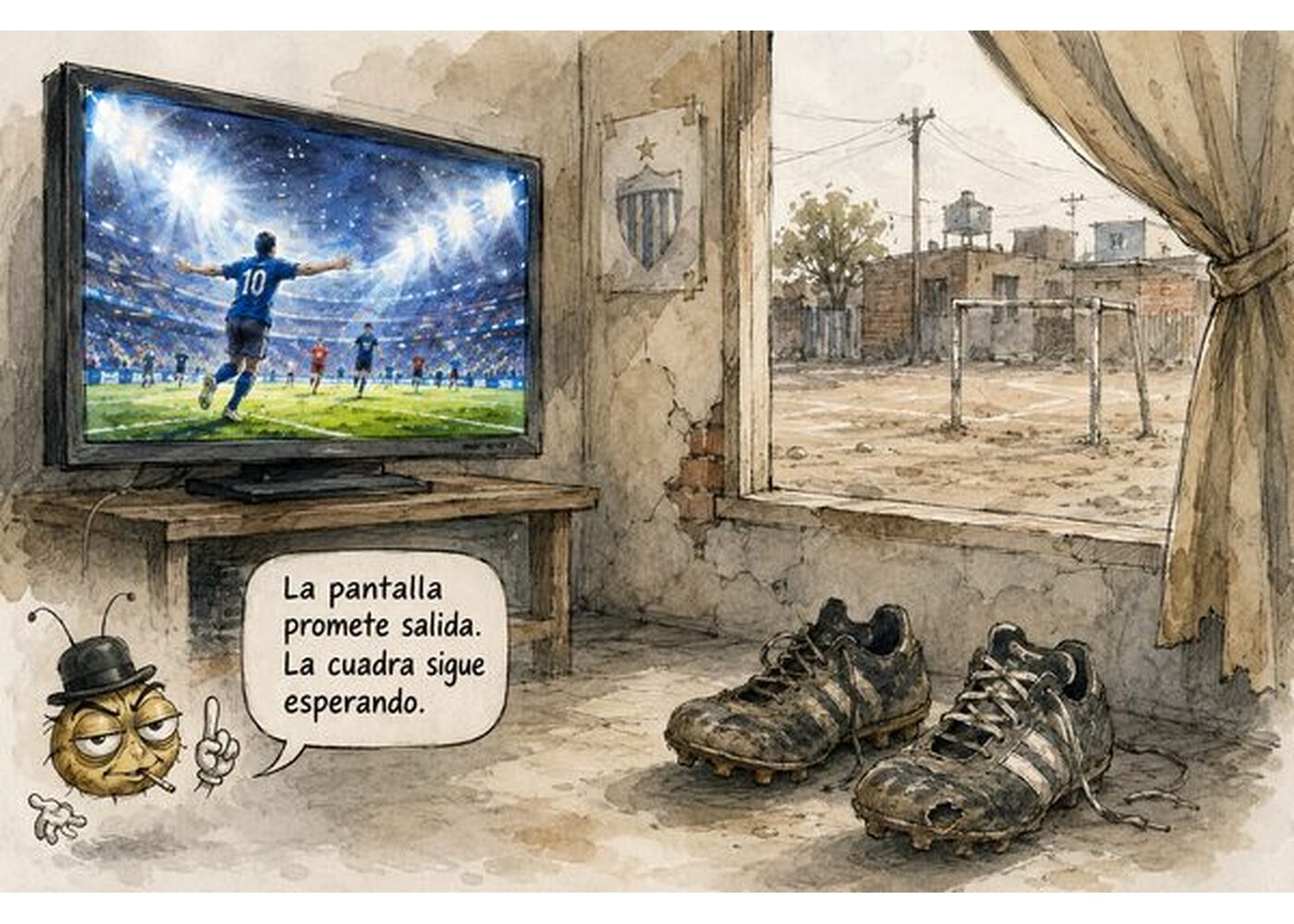 El fútbol en pantalla grande, la calle en pausa