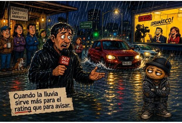 Lluvias frente atmosférica complejo adivinen quienbse soba las manos el mas amarillo de todos los canales de televisión mandando reporteros a mojarse con el agua hasta el cuello pa