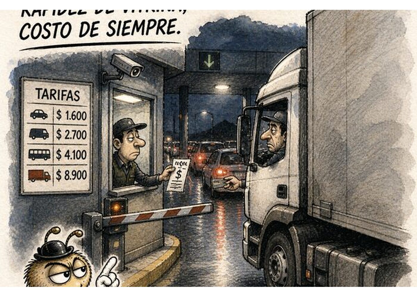 Peaje caro, rapidez lenta y la paciencia en oferta