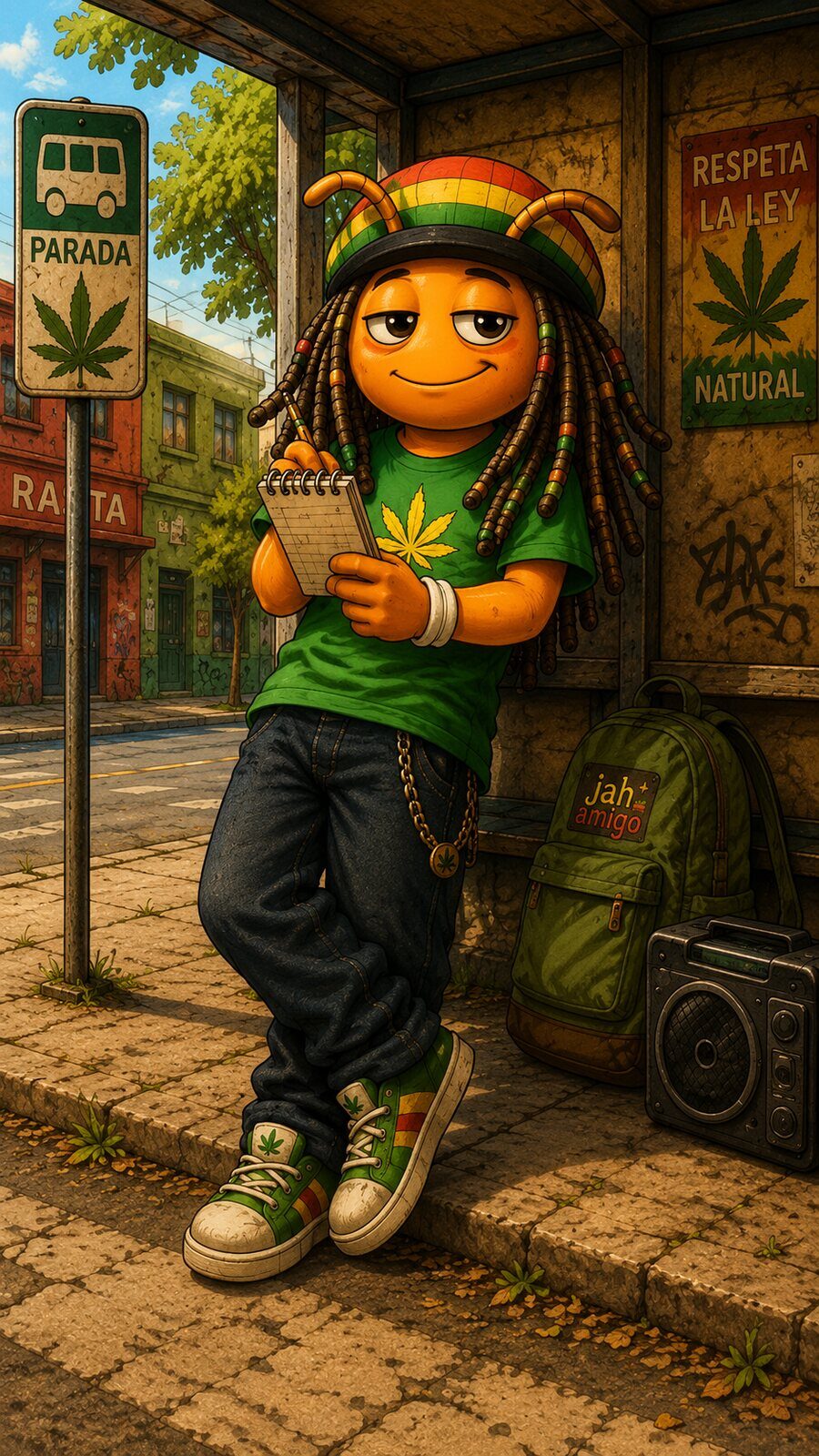 Cuerpo completo de Jah Amigo