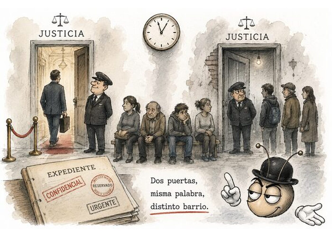 Justicia con dos puertas y el mismo portero